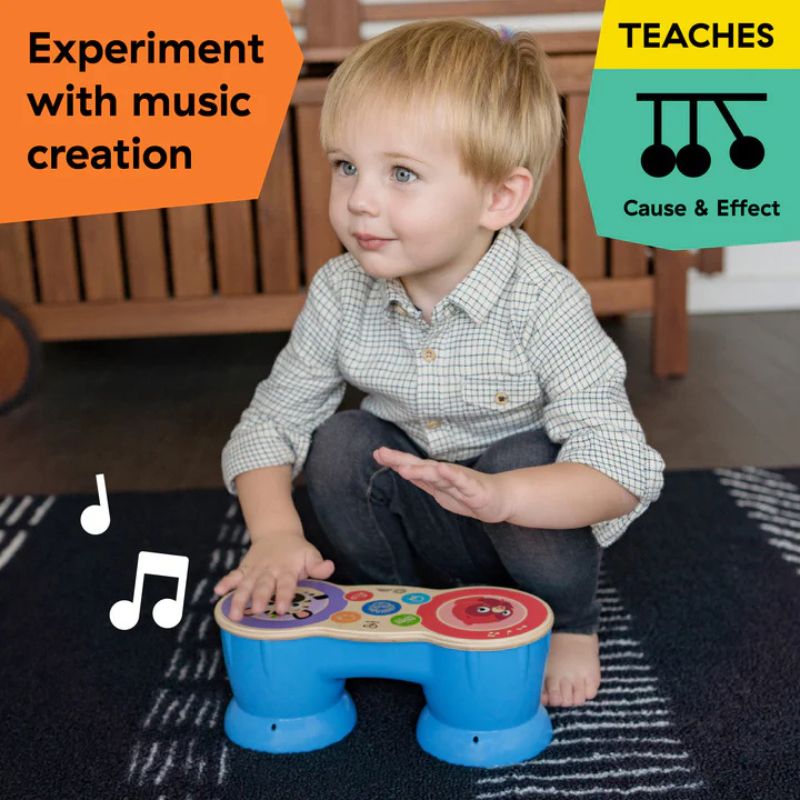 Upbeat Tunes Magic Touch Wooden Drum Musical Toy