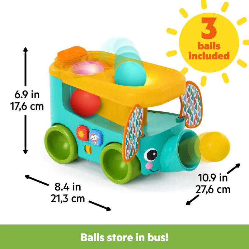 Pop & Roll Safari Bus Ball Play Toy