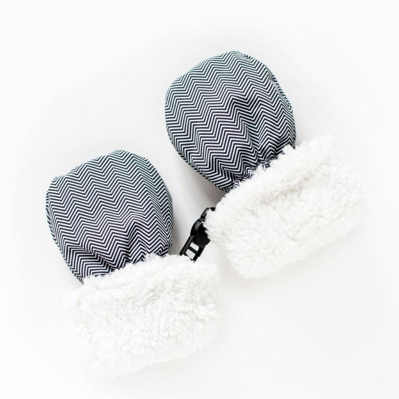 Winter Mitts Herringbone Grey