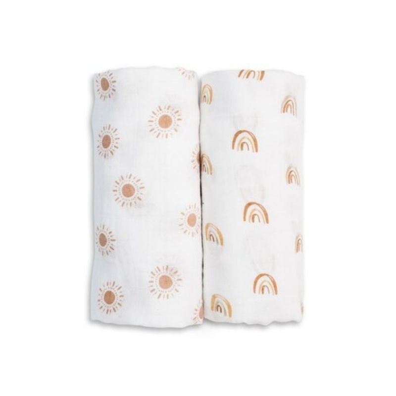Cotton Swaddles - 2 Pack Rainbow and Sun