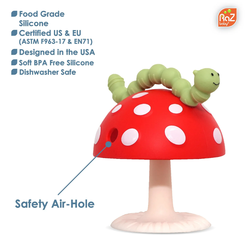 Chompy Mushroom Grip Silicone Teether