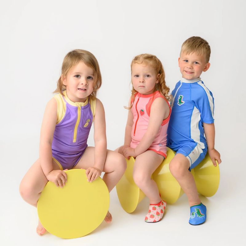 Boys Short Sleeve 1 Piece Swimsuit
