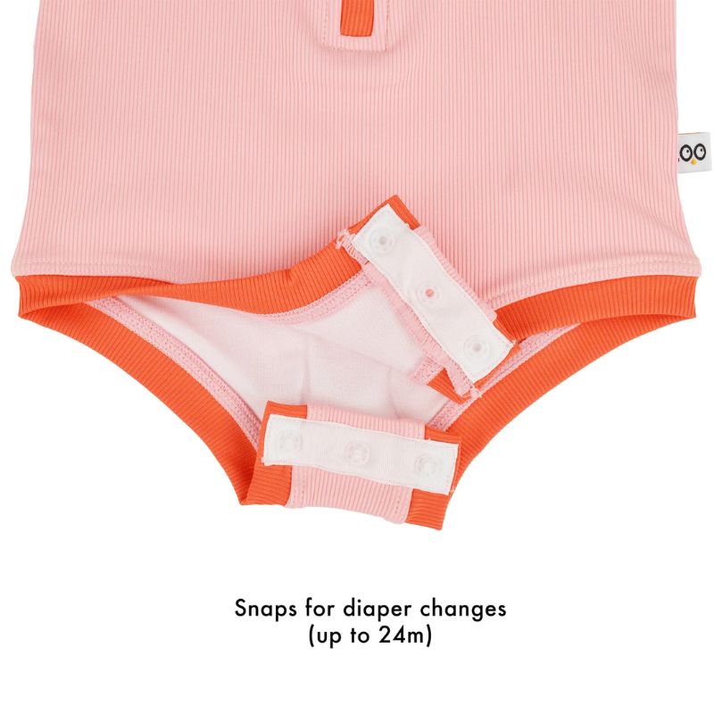 Short Sleeve Solid Swimsuit