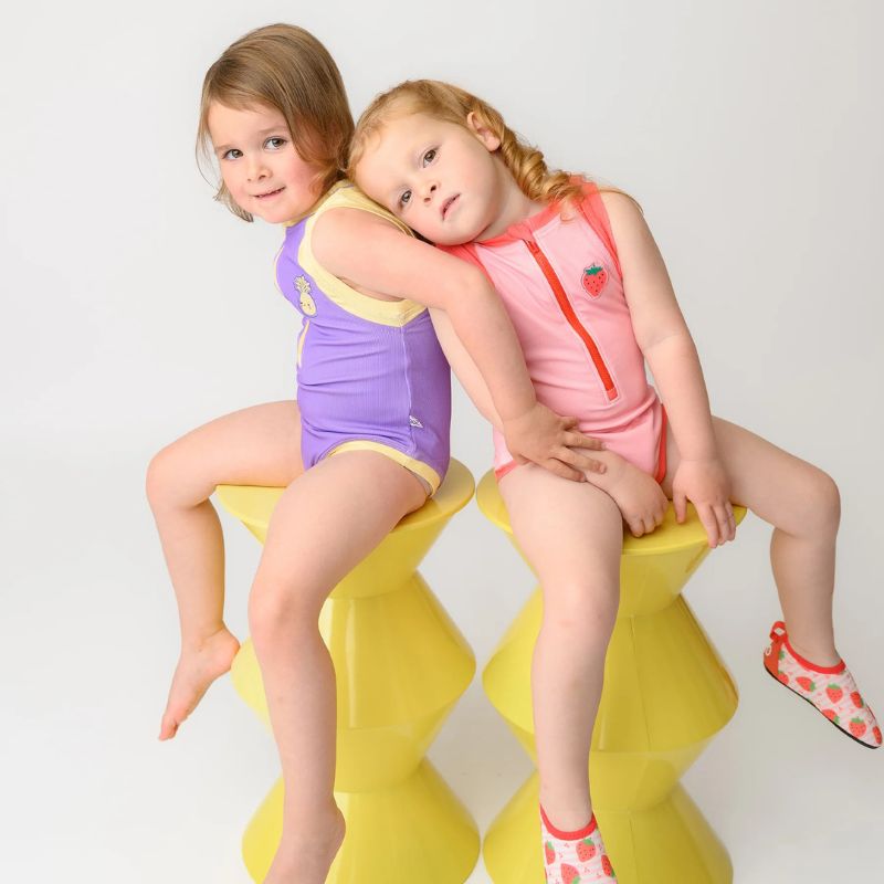 Short Sleeve Solid Swimsuit