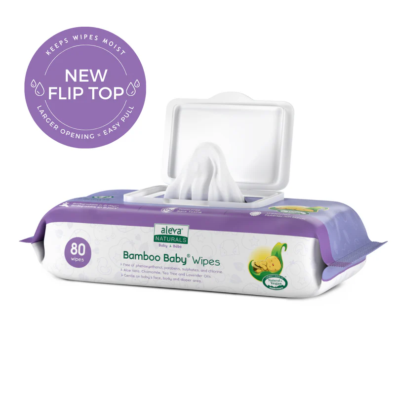 Lingettes bébé en bambou - paquet de 80