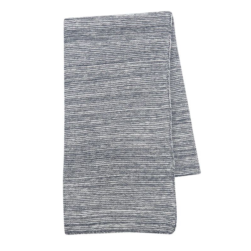 Knit Baby Blanket Navy Heather