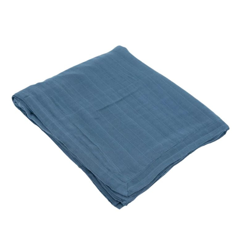 Deluxe Muslin Quilted Throw  Blue Dusk