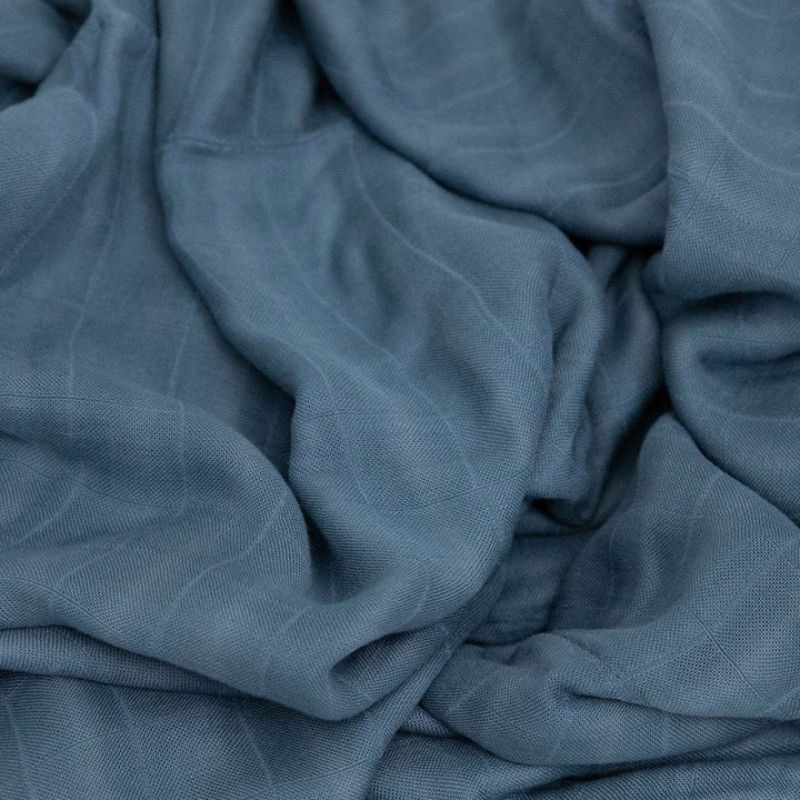 Deluxe Muslin Quilted Throw  Blue Dusk
