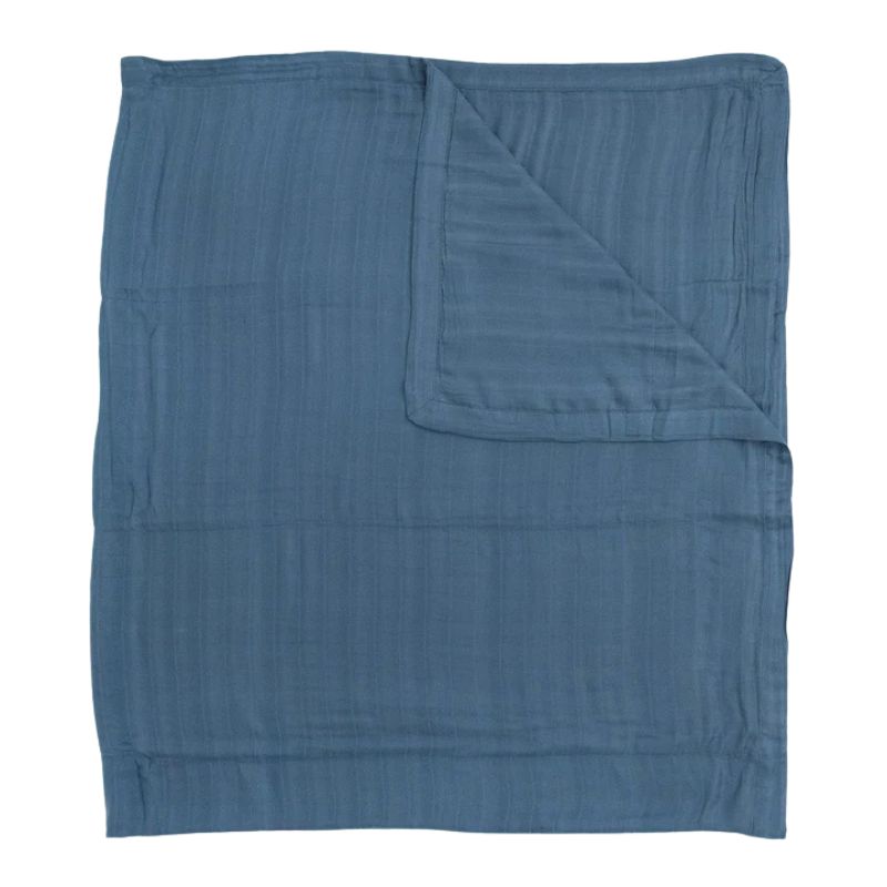 Deluxe Muslin Quilted Throw  Blue Dusk
