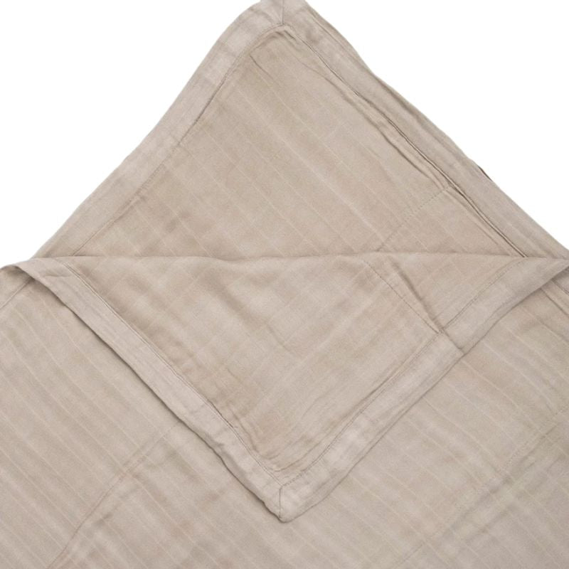 Deluxe Muslin Quilted Throw  Oatmeal