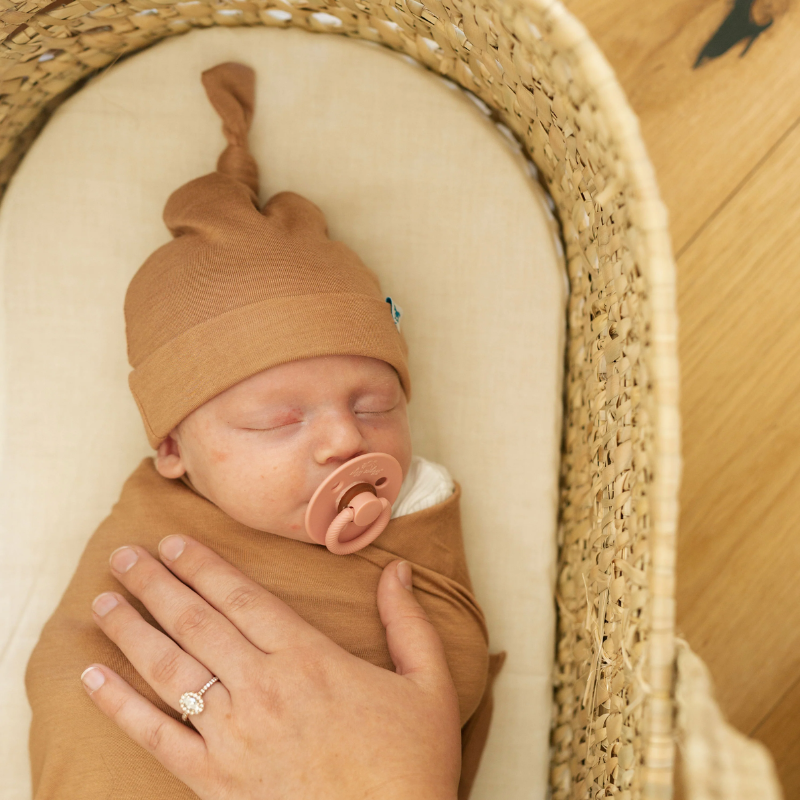 Stretch Knit Top Knot Hat