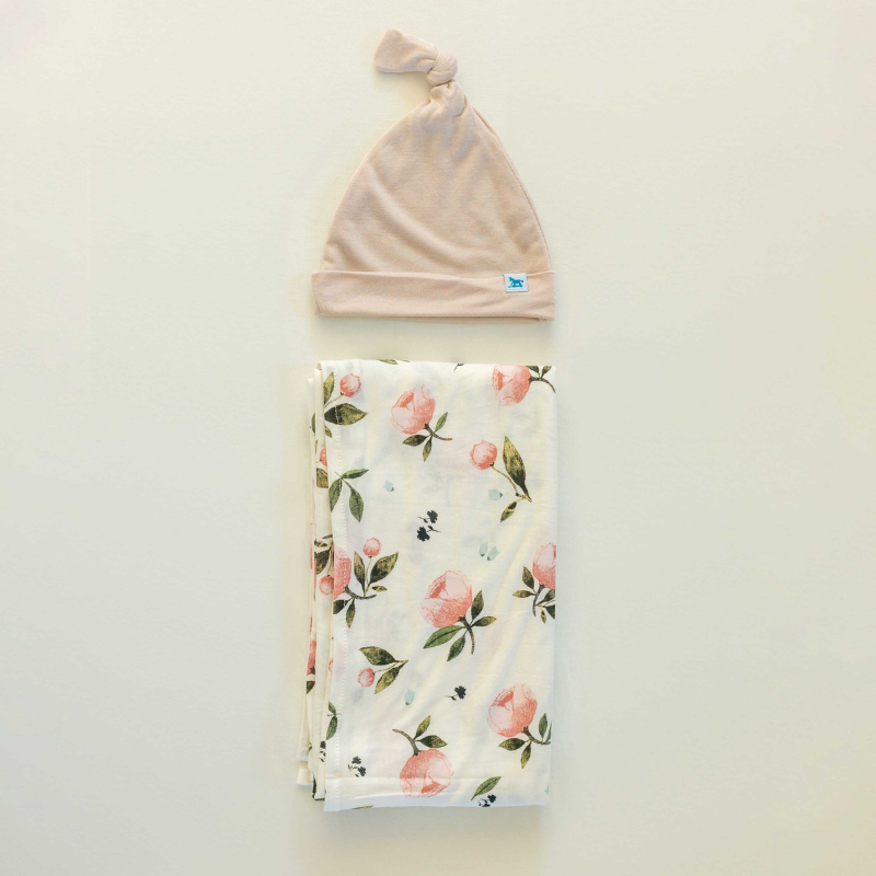 Stretch Knit Swaddle & Hat Set