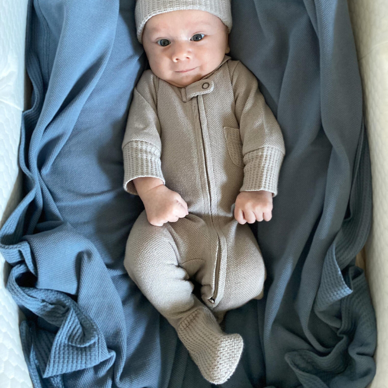 Organic Pique 2-Way Zipper Footie