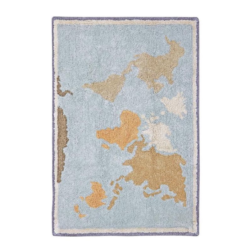 Mini World Map Washable Rug