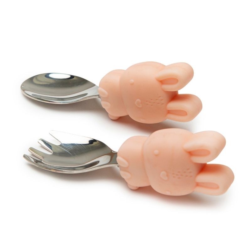 Toddler Learning Spoon and Fork Set Bobbi the Bunny