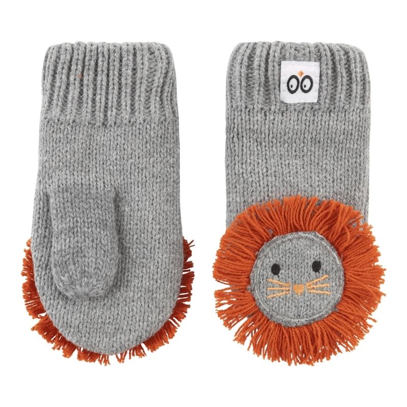 Toddler Knit Mittens Leo Lion