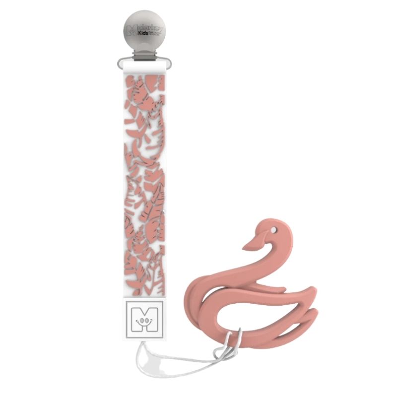 Teether Tether & Teether Combo Feather Swan