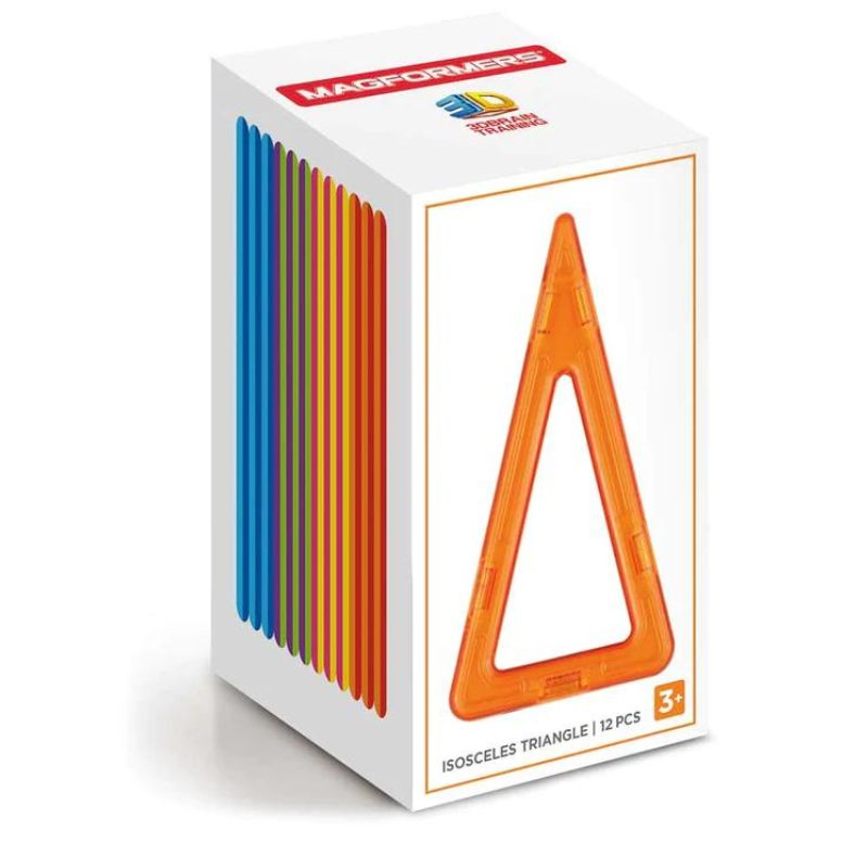 Rainbow Magnetic Shapes - 12 Pieces  Isosceles Triangle