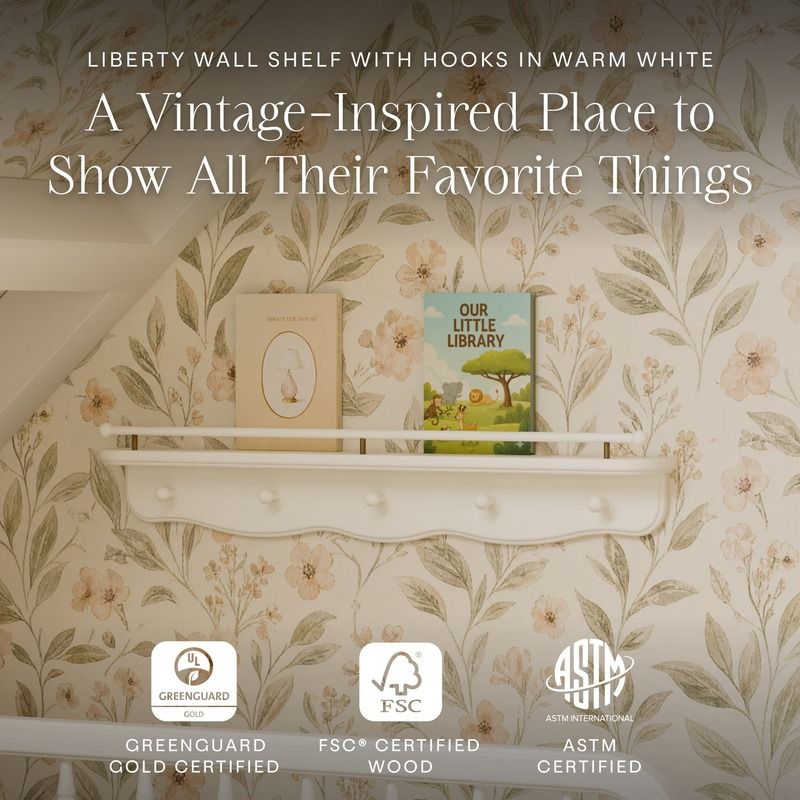 Liberty 31" Wall Shelf with Hooks