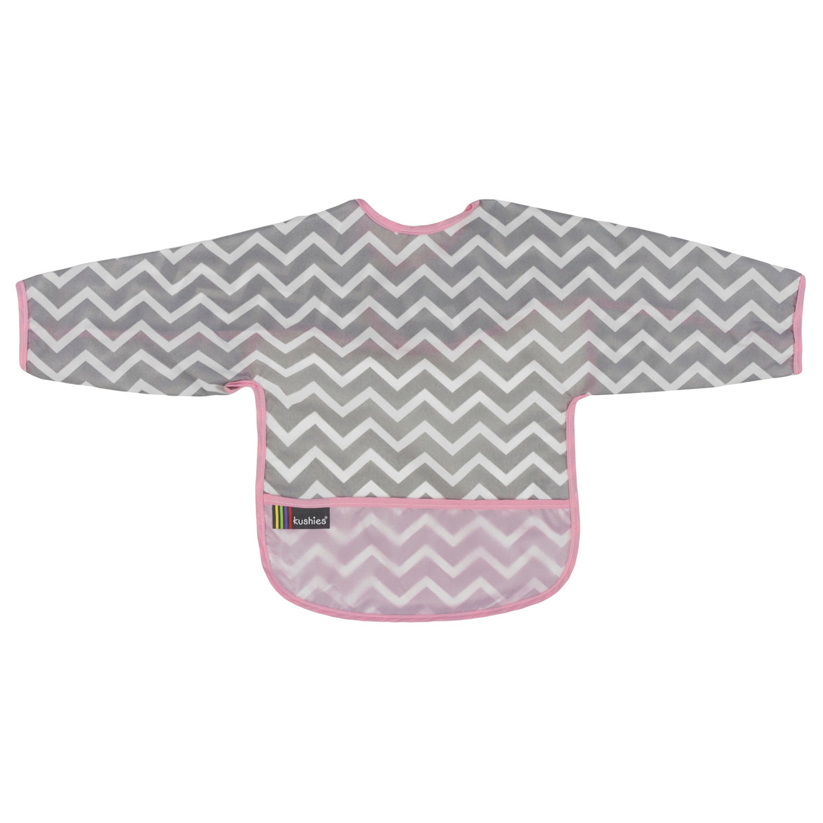 Cleanbib Waterproof Bib With Sleeves  pink_chevron