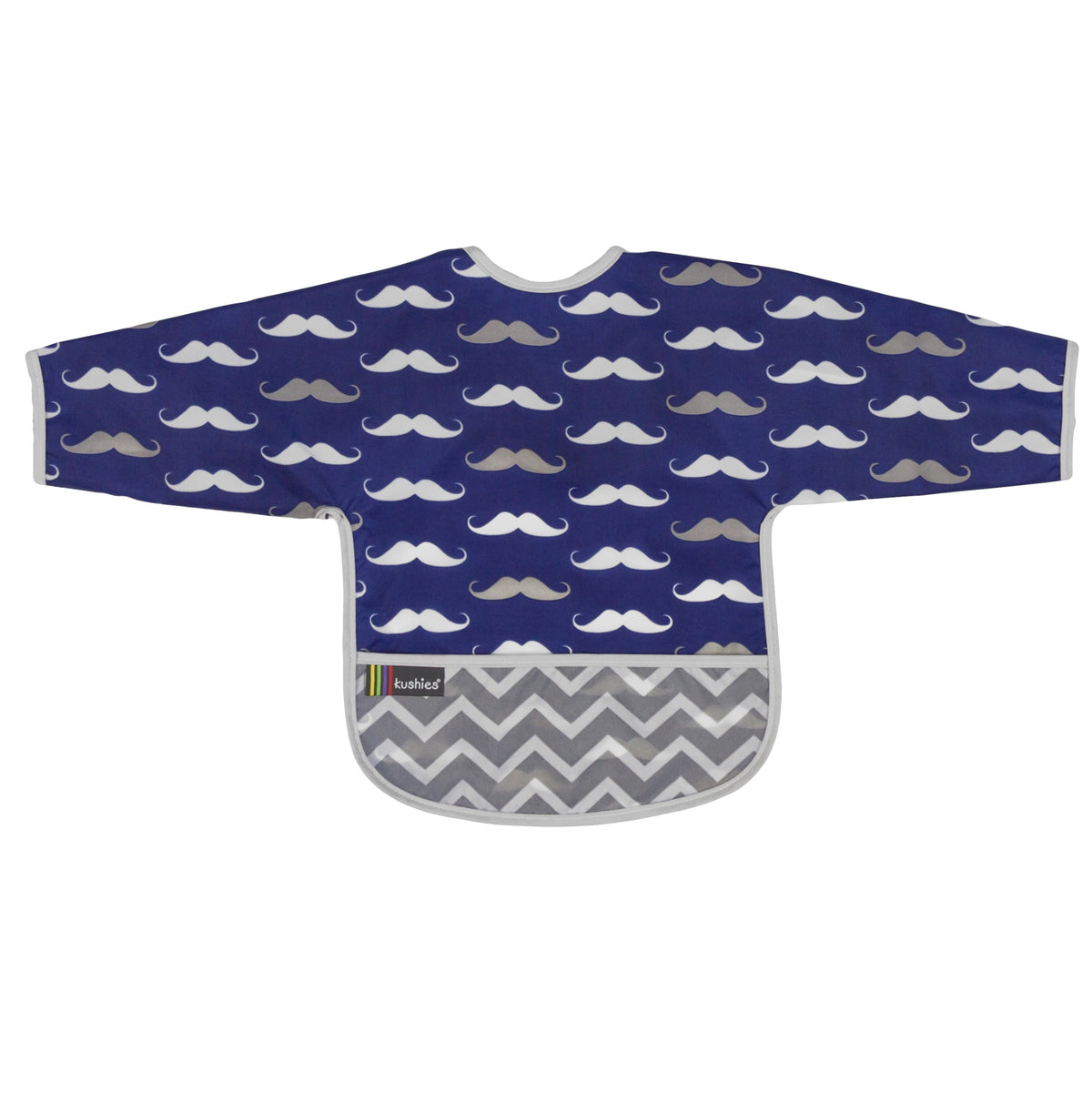 Cleanbib Waterproof Bib With Sleeves  mustache
