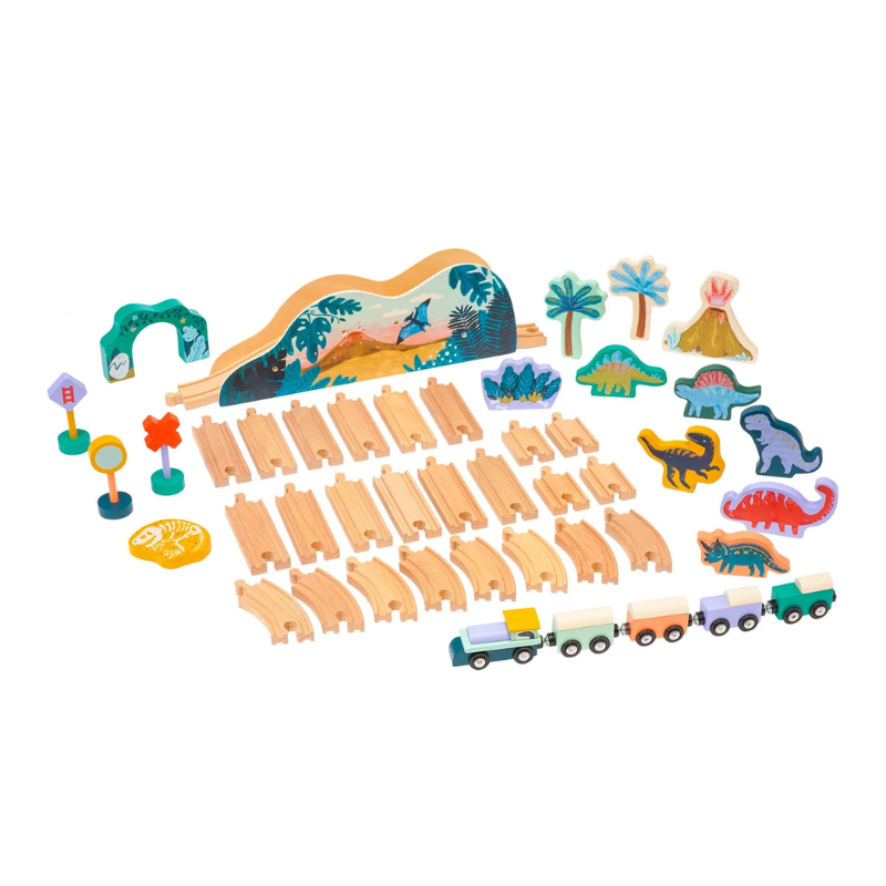 Coffret de train en bois T-Rex Express