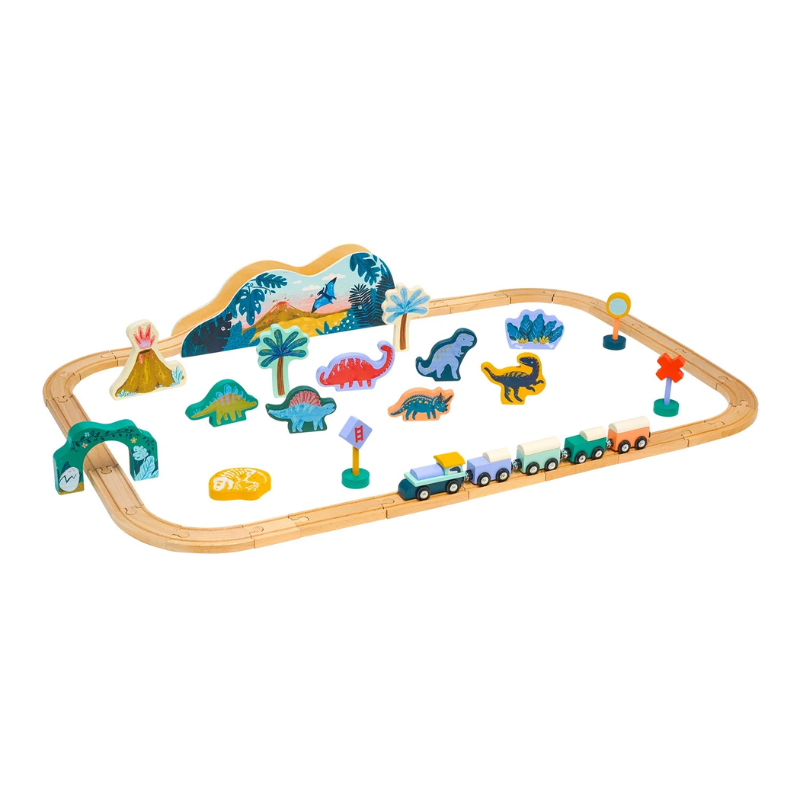 Coffret de train en bois T-Rex Express