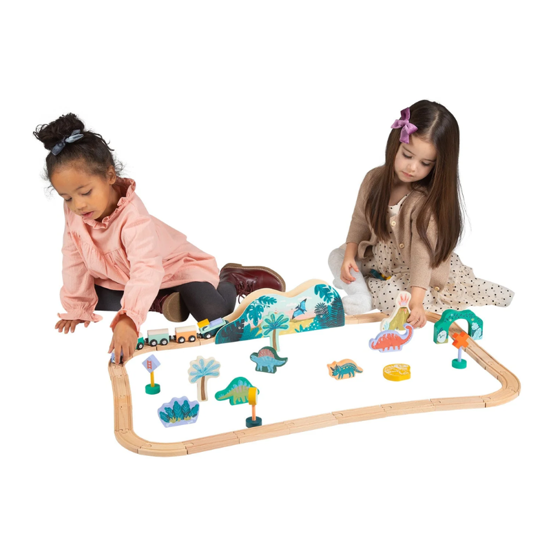 Coffret de train en bois T-Rex Express