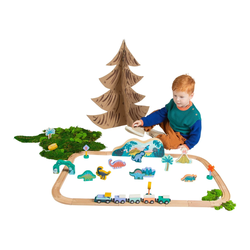 Coffret de train en bois T-Rex Express