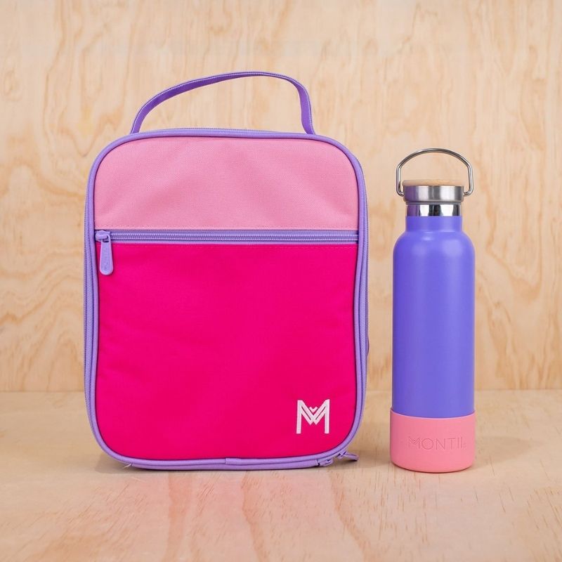 Insulated Lunch Bag  Pink Colour Block