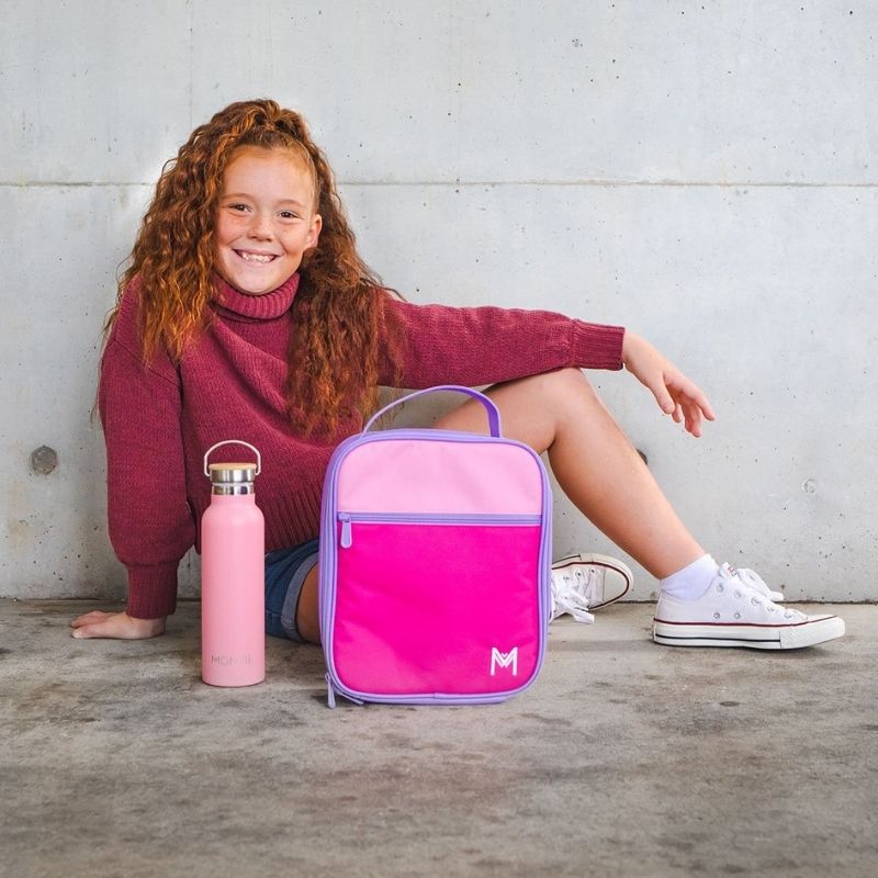 Insulated Lunch Bag  Pink Colour Block
