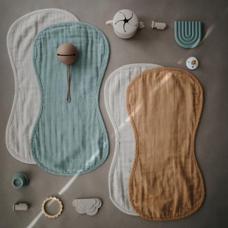 Muslin Burp Cloth Set - 2 Pack Mustard
