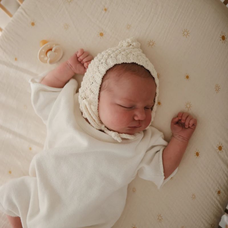 Mini Muslin Crib Sheet Sun