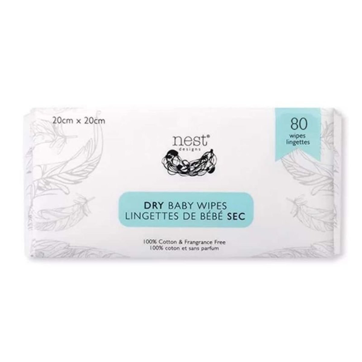 Cotton Dry Baby Wipes - 80 Pack