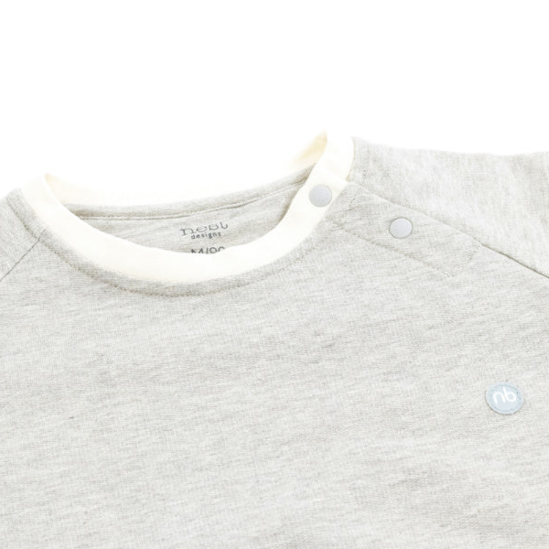 Chemise à manches longues et col rond French Terry