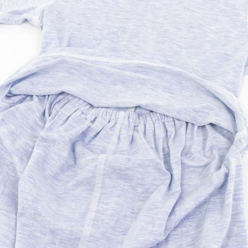 Bamboo Cotton Long Sleeve Drop Bottom Romper Grey Dawn