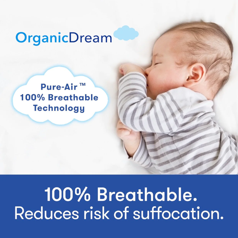 Matelas léger pour lit de bébé et tout-petit en coton biologique à 2 étapes