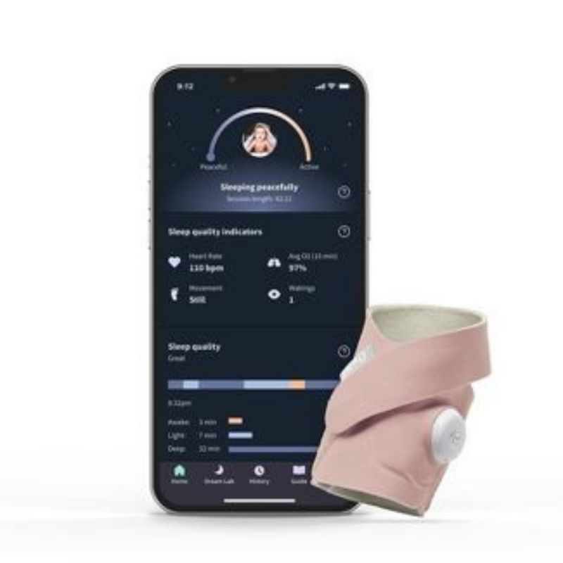 Dream Sock Wearable Baby Monitor Dusty Rose