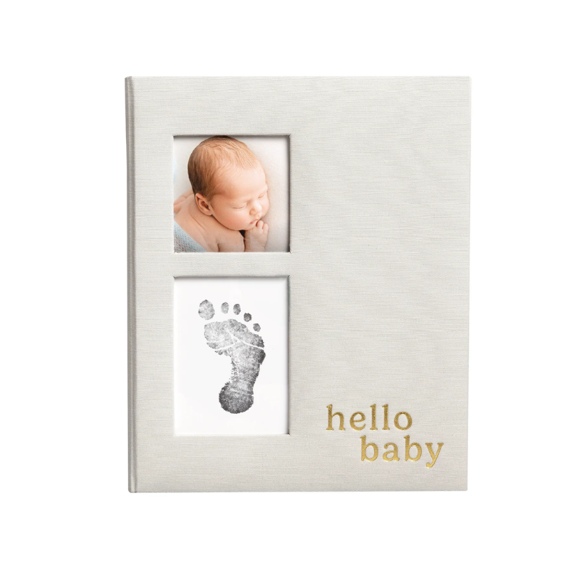 Hello Baby Linen Baby Book