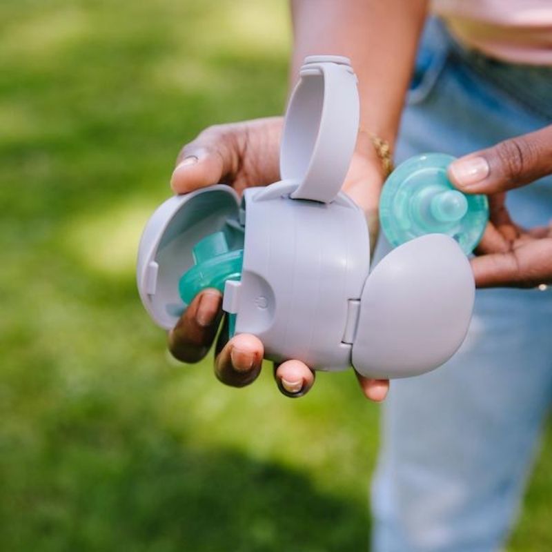 On-the-go Grey Pacifier Holder