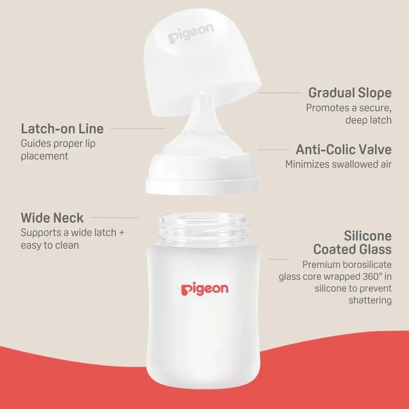 Silicone Coated Glass Baby Bottle
