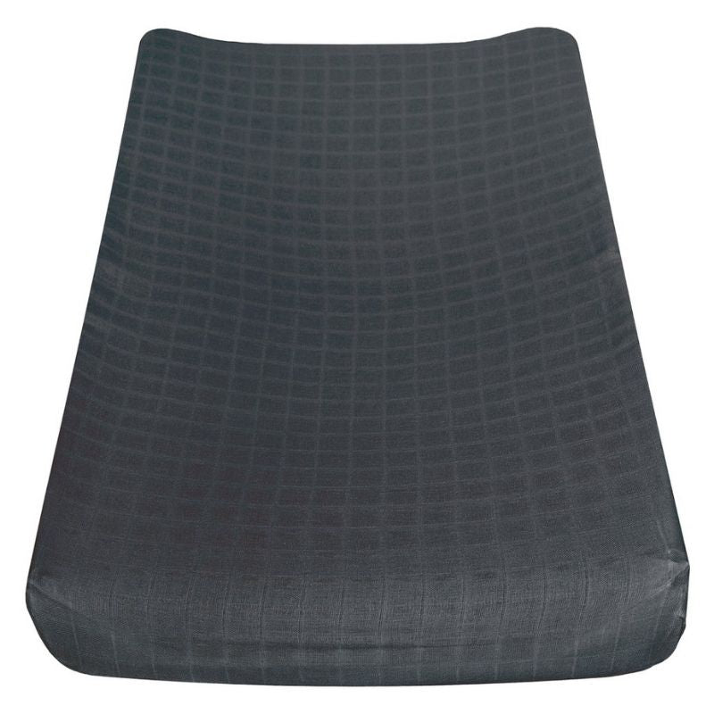 Cotton Muslin Changing Pad Cover Charcoal