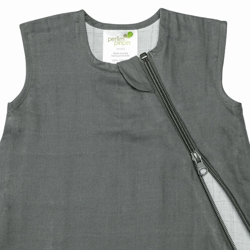 Cotton Muslin Sleep Bag - 0.7 TOG Charcoal