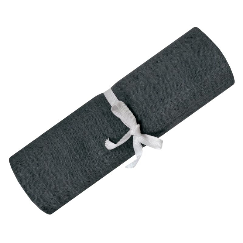Organic Muslin Swaddle Black/Charcoal