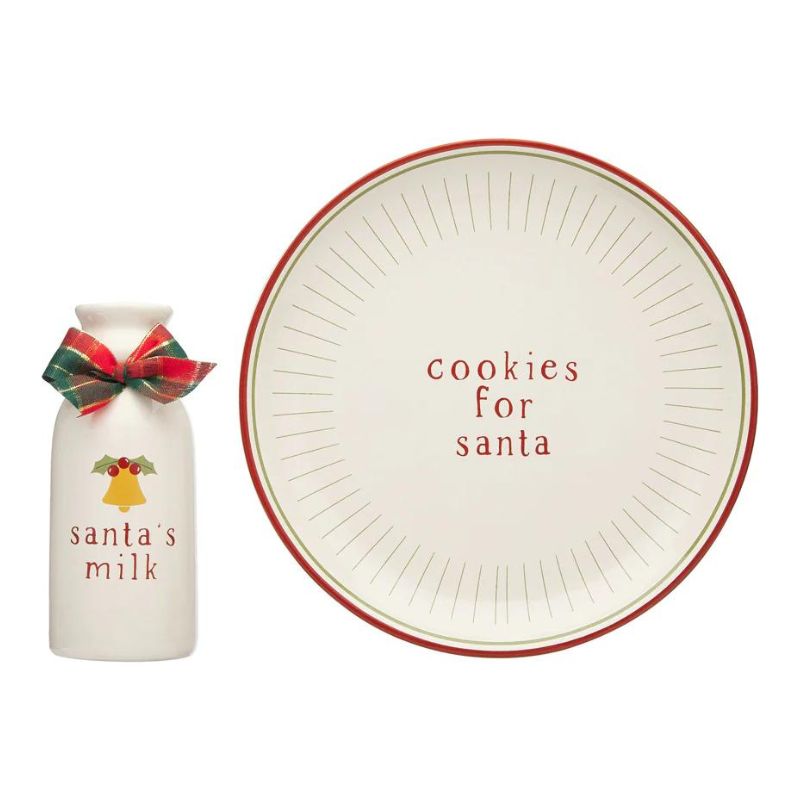 Ensemble biscuits et lait du Père Noël