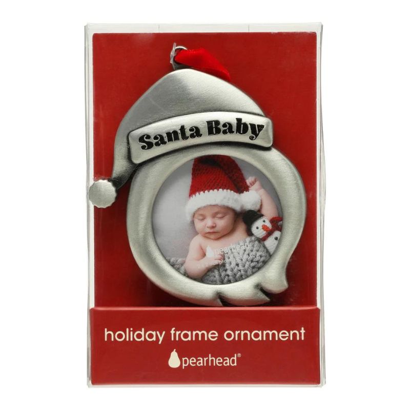 Ornement de cadre photo bébé Père Noël