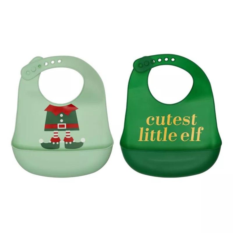 Holiday Silicone Bib Set - Cutest Little Elf