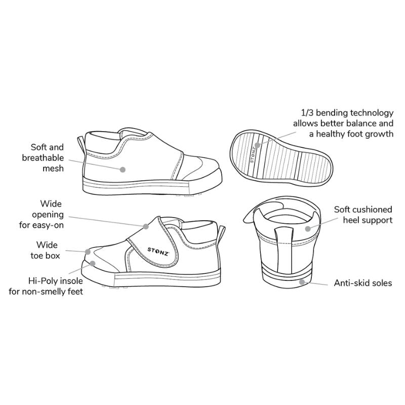 Cruiser Plus - Breathable Toddler Shoes Black Tonal