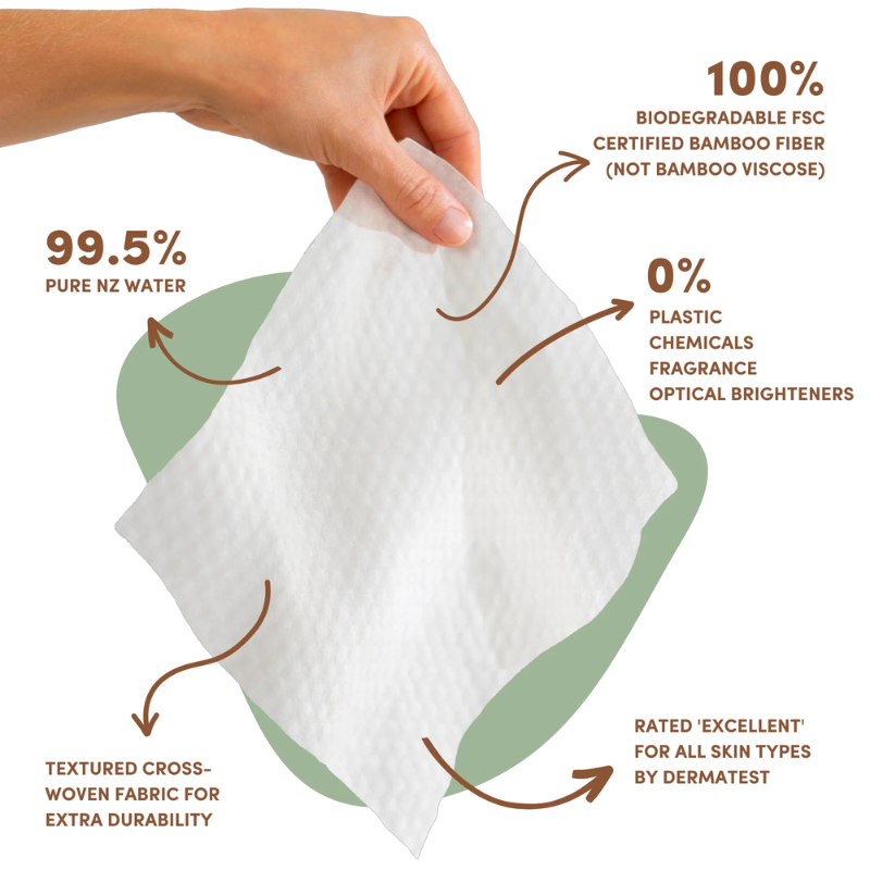 Bamboo Baby Wipes Kiwifruit - 70 Pack