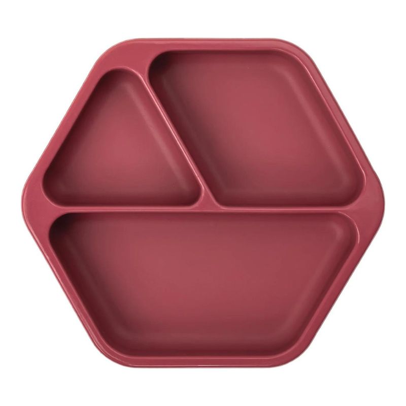 Silicone Suction Plate  Burgundy